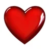 Shiny red heart symbol.