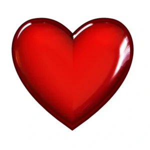 Shiny red heart symbol.