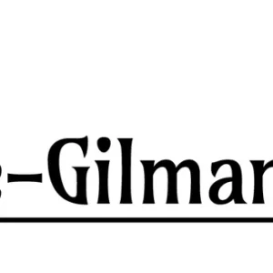 A black and white image of the logo for e-gilman.