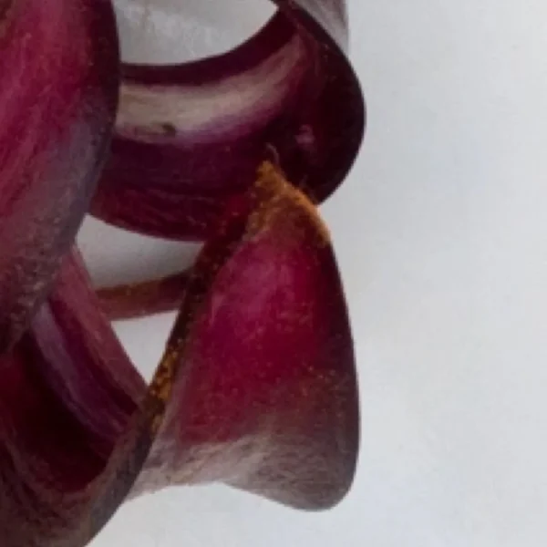 A close up of the top of an eggplant.