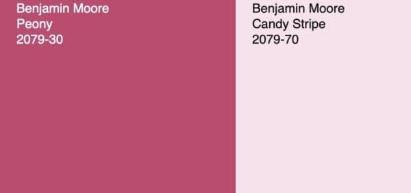Two vertical color blocks: dark pink and light pink.